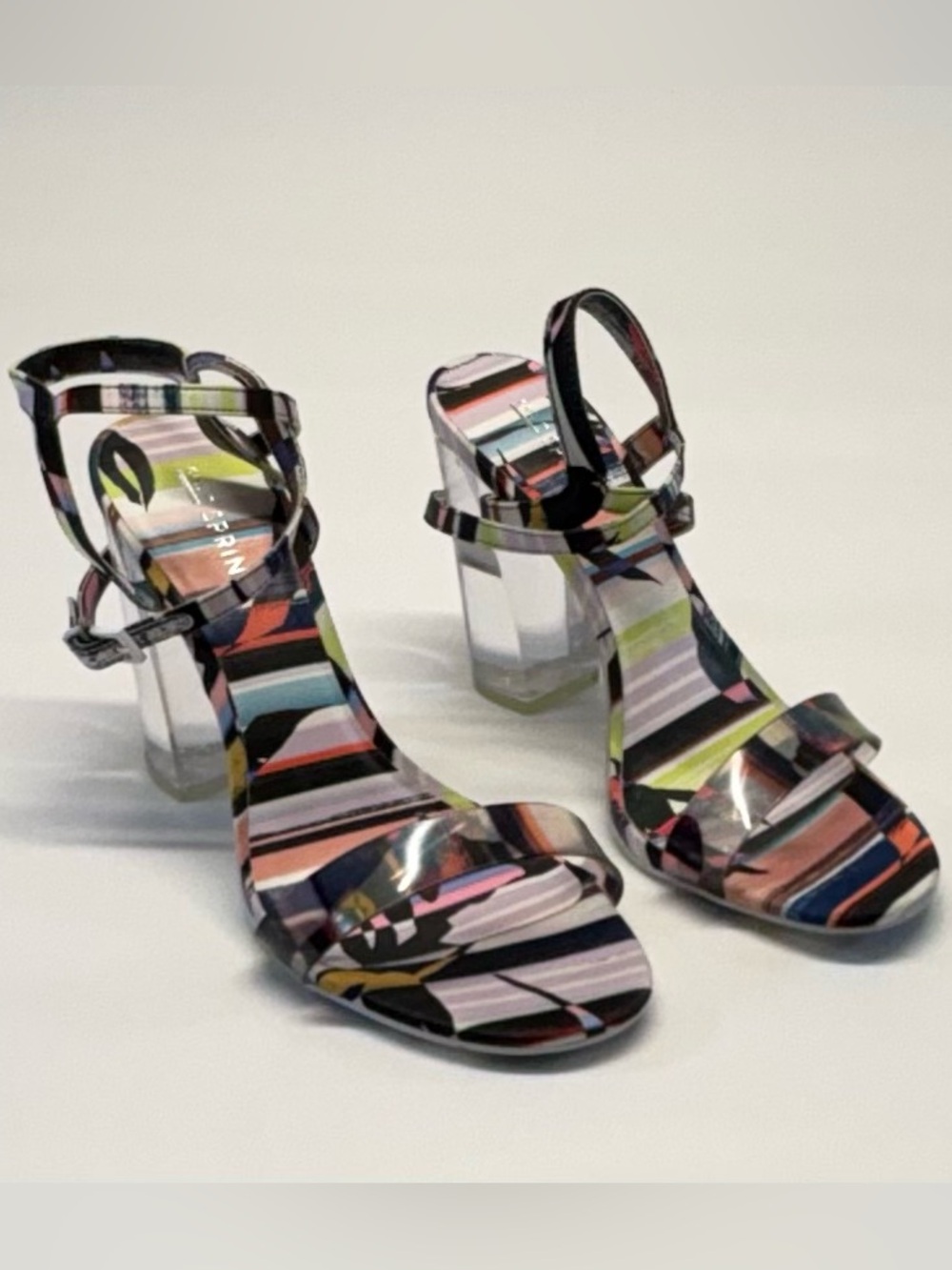 Call It Spring Multi-Color Striped Ankle Strap Sandals - 8.5